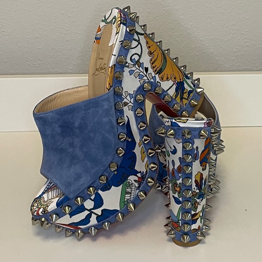 RARE! Christian Louboutin Massivatac 160 Spike Accents Mules 40 10 w/dustbag - Picture 2 of 10